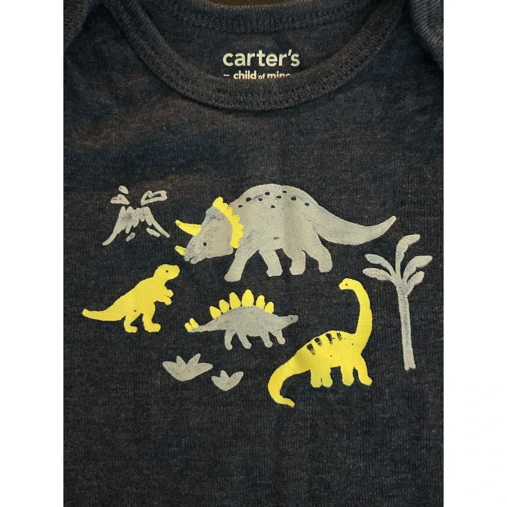 Carters Child of Mine Baby Boys Blue Dinosaur Graphic Bodysuit 3-6M (1324)
